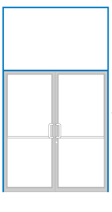 CRL-U.S. Aluminum 0A9281172 Clear Anodized Class 1 Transom Double Door Frame for Doors with Continuous Gear Hinge and Surface Mount Closers