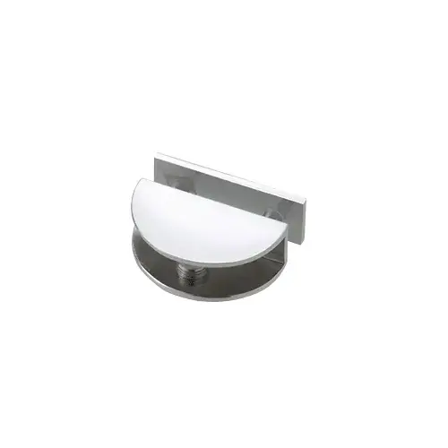 Satin Chrome Thru-Glass Rounded Shelf Clamp Satin Chrome Thru-Glass Rounded Shelf Clamp