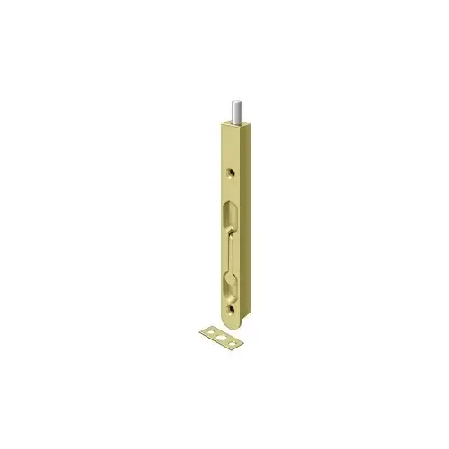 Flush Door Security Bolt 7" Polished Brass