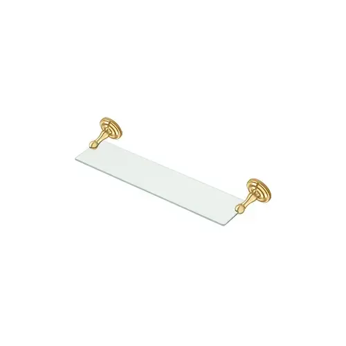 18" Length R Series Towel Glass Shelf Lifetime Polished Brass 18" Length R Series Towel Glass Shelf Lifetime Polished Brass