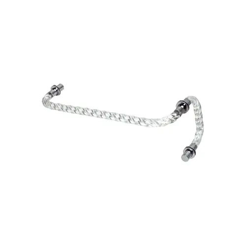 Acrylic Twist 18" Towel Bar With 6" Pull Handle and Chrome Rings - Combination Set