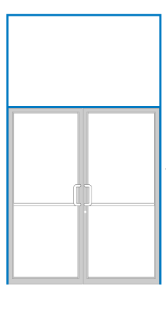 CRL-U.S. Aluminum 0A92122720105 Dark Bronze/Black Anodized Class 1 Transom Double Door Frame 2" x 4-1/2" Prepped for Offset Pivot Overhead Concealed 105 degree Closer
