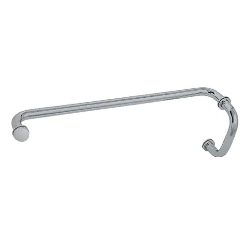 Brushed Satin Chrome 6" Pull Handle and 24" Towel Bar BM Series Combination With Metal Washers Brushed Satin Chrome 6" Pull Handle and 24" Towel Bar BM Series Combination With Metal Washers