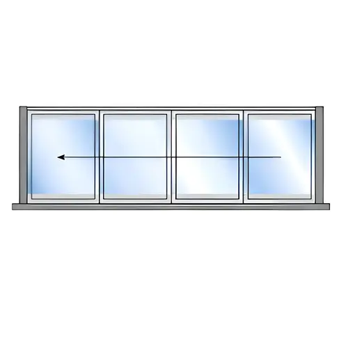 Satin Anodized S55 Monterey Bi-Fold 4 Panel Left Hand Interior Swing with Flush Sill Satin Anodized S55 Monterey Bi-Fold 4 Panel Left Hand Interior Swing with Flush Sill