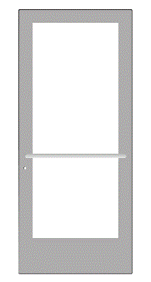 CRL-U.S. Aluminum CD42711LA36 Clear Anodized 400 Series Medium Stile Active Leaf of Pair 3'0 x 7'0 Center Hung for OHCC w/Standard Push Bars Complete ADA Door(s) with Lock Indicator, Cyl Guard