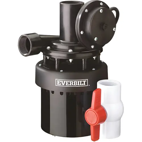 1/3 Hp Utility Sink Pump, Transfer Utility Pump Type, 1.5" Inlet Diameter, 1.25" Outlet Size, 8 ft Cord Length