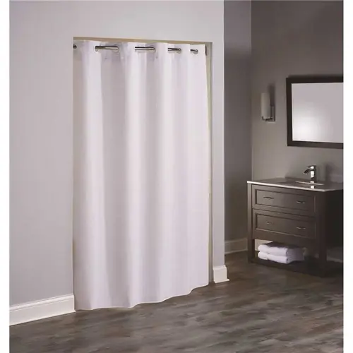 Boutique 77 in. L Reflection White Shower Curtain with Snap in Liner - pack of 12 Boutique 77 in. L Reflection White Shower Curtain with Snap in Liner - pack of 12