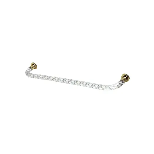 24" Acrylic Twist Single-Sided Towel Bar With Brass Rings