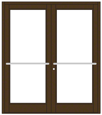 CRL-U.S. Aluminum DC82722 Bronze Black Anodized Custom Pair Series 800 Durafront Medium Stile Center Pivot Entrance Doors for Overhead Concealed Door Closers