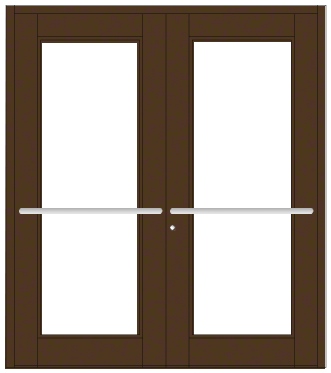 CRL-U.S. Aluminum DC92722 Bronze Black Anodized Custom Pair Series 850 Durafront Wide Stile Center Pivot Entrance Doors for Overhead Concealed Door Closers