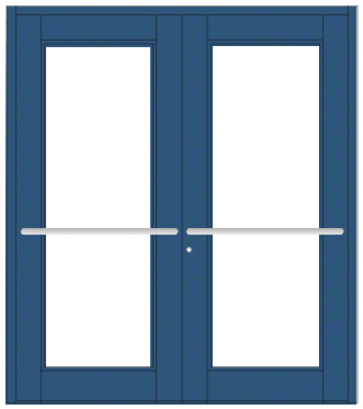 CRL-U.S. Aluminum DC92771 Custom KYNAR Paint Custom Pair Series 850 Durafront Wide Stile Center Pivot Entrance Doors for Overhead Concealed Door Closers