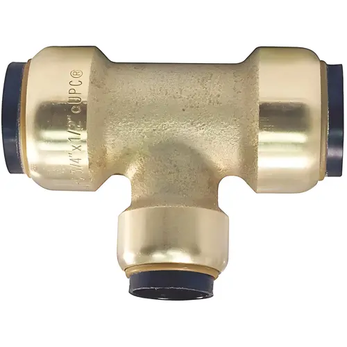 3/4 in. x 3/4 in. x 1/2 in. Brass Push-to-Connect Reducer Tee 3/4 in. x 3/4 in. x 1/2 in. Brass Push-to-Connect Reducer Tee