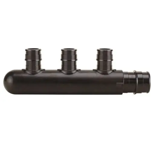 3/4 in. Poly-Alloy PEX-A Barb Inlets x 1/2 PEX-A Barb 3-Port Closed Manifold Black