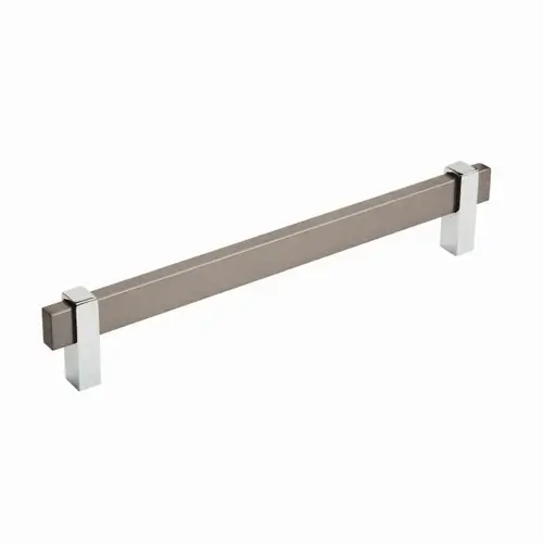 Mulino 7-9/16 in (192 mm) Center-to-Center Black Brushed Nickel/Polished Chrome Cabinet Pull Mulino 7-9/16 in (192 mm) Center-to-Center Black Brushed Nickel/Polished Chrome Cabinet Pull