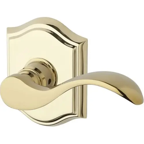 Entry Right Hand Curve Lever and Traditional Arch Rose with 6AL Latch and Dual Strike Lifetime Brass Finish Entry Right Hand Curve Lever and Traditional Arch Rose with 6AL Latch and Dual Strike Lifetime Brass Finish