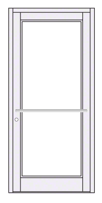 CRL-U.S. Aluminum DC81752 White KYNAR Paint Custom Single Series 800 Durafront Medium Stile Center Pivot Entrance Door for Overhead Concealed Door Closer