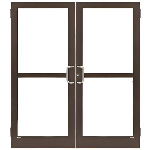 CRL-U.S. Aluminum 1Z42522 BDark Bronze/Black Anodized Class 1 Custom Pair Series 400T Thermal Medium Stile Butt Hinge Entrance Doors with Panics for Surface Mount Door Closers BDark Bronze/Black Anodized Class 1 Custom Pair Series 400T Thermal Medium Stile Butt Hinge Entrance Doors with Panics for Surface Mount Door Closers