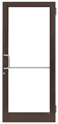 CRL-U.S. Aluminum 1D41522 Dark Bronze/Black Anodized Class 1 Custom Single Series 400T Thermal Medium Stile Butt Hinge Entrance Door for Surface Mount Door Closer