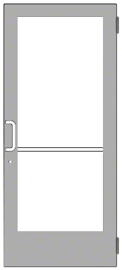 CRL-U.S. Aluminum CD41411 Clear Anodized Custom Single Series 400 Medium Stile Butt Hinged Entrance Door for Overhead Concealed Door Closer