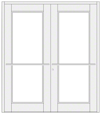 CRL-U.S. Aluminum DC92752 White KYNAR Paint Custom Pair Series 850 Durafront Wide Stile Center Pivot Entrance Doors for Overhead Concealed Door Closers