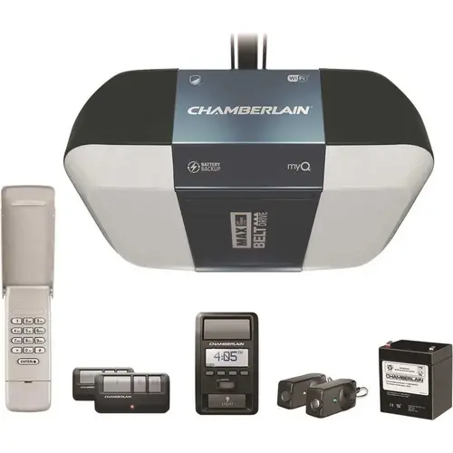 1-1/4 HP Equivalent Corner to Corner LED Lighting Ultra-Quiet Belt Drive Smart Garage Door Opener with Battery Backup 1-1/4 HP Equivalent Corner to Corner LED Lighting Ultra-Quiet Belt Drive Smart Garage Door Opener with Battery Backup