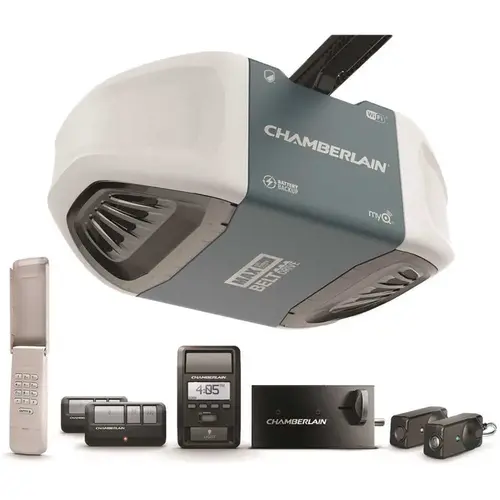 1-1/4 Equivalent HP Belt Drive Lock Wi-Fi Garage Door Opener with Battery Backup and MAX Lifting Power 1-1/4 Equivalent HP Belt Drive Lock Wi-Fi Garage Door Opener with Battery Backup and MAX Lifting Power