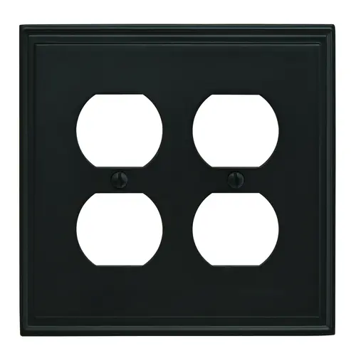 9-17/20" x 6-3/10" Mulholland Double Outlet Wall Plate Black Bronze Finish 9-17/20" x 6-3/10" Mulholland Double Outlet Wall Plate Black Bronze Finish
