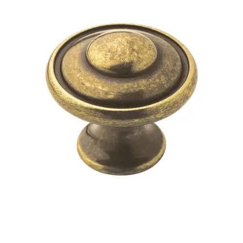 Transitional Kitchen Cabinet Knob 1-3/16" Diameter Burnished Brass Transitional Kitchen Cabinet Knob 1-3/16" Diameter Burnished Brass