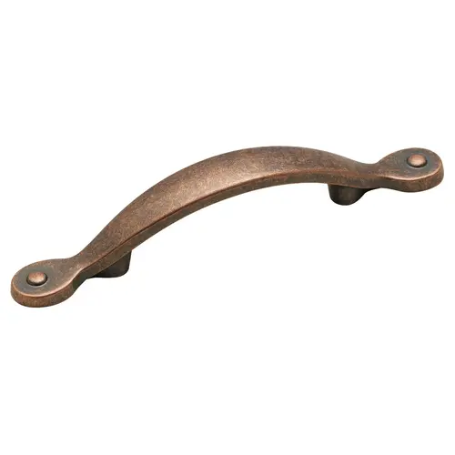 Curved Arch Cabinet Pull 3" Center To Center Weathered Copper Curved Arch Cabinet Pull 3" Center To Center Weathered Copper