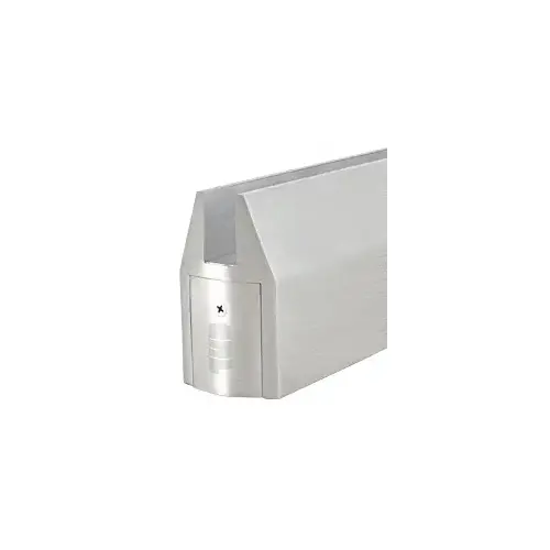 Brushed Stainless CR150 Series Tapered Door Rail Custom Length Without Lock Brushed Stainless CR150 Series Tapered Door Rail Custom Length Without Lock