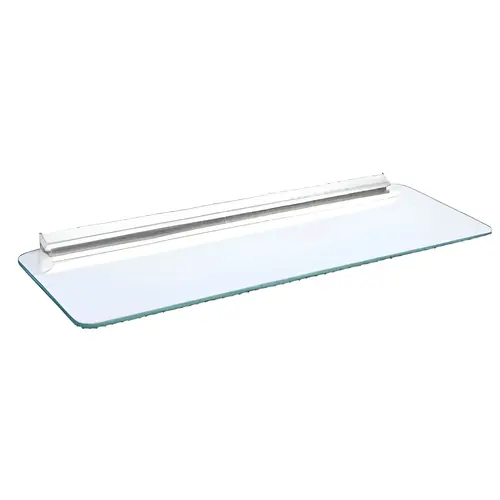 6" x 18" KV Clear Glass Shelf Kit with White Bracket 6" x 18" KV Clear Glass Shelf Kit with White Bracket