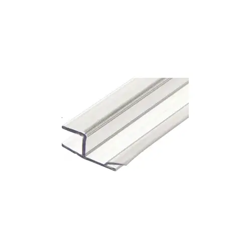 Polycarbonate One Piece Strike and Door H-Jamb with Vinyl Insert 180 Degree for 3/8" Glass - 95" Stock Length Clear