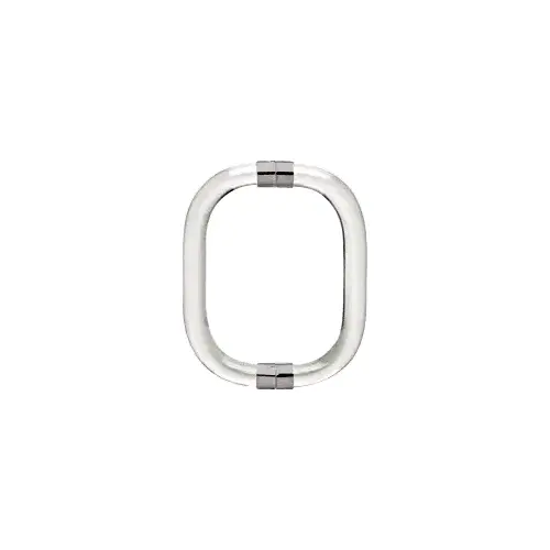 8" Acrylic Smooth Back-to-Back Shower Door Pull Handle with Brushed Nickel Rings 8" Acrylic Smooth Back-to-Back Shower Door Pull Handle with Brushed Nickel Rings