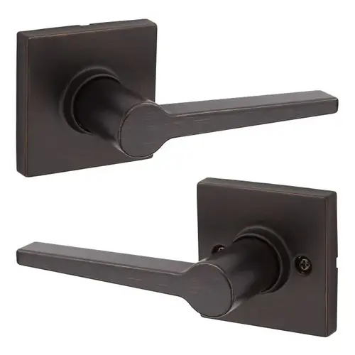 Daylon Lever with Square Rose Passage Lock with RCAL Latch and RCS Strike Venetian Bronze Finish