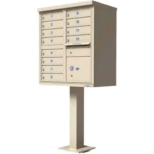 Vital Series Sandstone CBU with 12-Mailboxes, 1-Outgoing Mail, 1-Parcel Locker Postal Gray Vital Series Sandstone CBU with 12-Mailboxes, 1-Outgoing Mail, 1-Parcel Locker Postal Gray