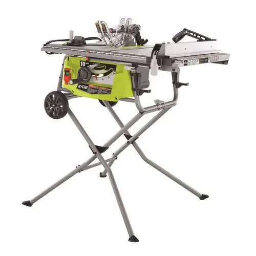 RYOBI 15 Amp 10 in. Expanded Capacity Table Saw With Rolling Stand Green RYOBI 15 Amp 10 in. Expanded Capacity Table Saw With Rolling Stand Green