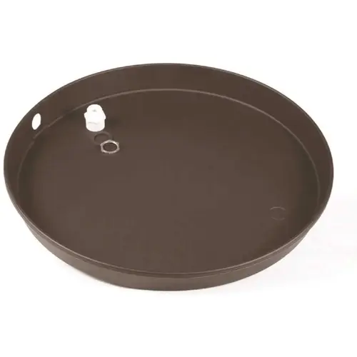 20 in. ID Plastic Water Heater Drain Pan w/ PVC Fitting Black 20 in. ID Plastic Water Heater Drain Pan w/ PVC Fitting Black