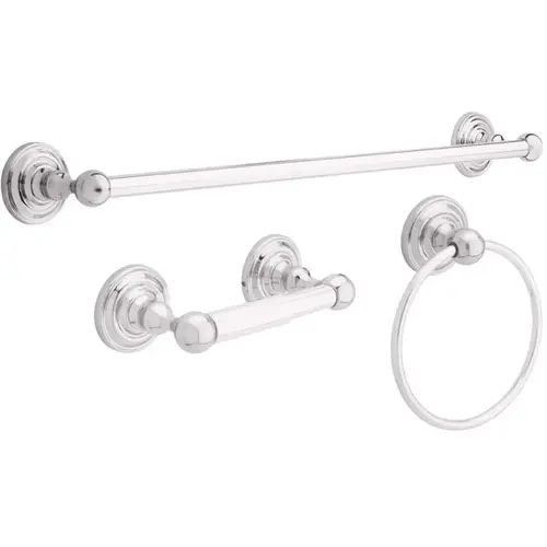 Greenwich Bath Hardware Set with Towel Ring Toilet Paper Holder and 24 in. Towel Bar in Chrome Greenwich Bath Hardware Set with Towel Ring Toilet Paper Holder and 24 in. Towel Bar in Chrome