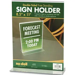 Nu-Dell Manufacturing Company, Inc NUD38020 T-Shape 8.5 in. x 11 in. Clear Double Sided Picture Frame