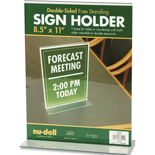 T-Shape 8.5 in. x 11 in. Clear Double Sided Picture Frame