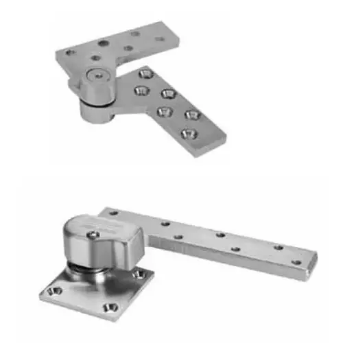 Left Hand 3/4 Offset Pivot Set for 1-3/4 Doors with L180 Top Pivot Satin Chrome Finish Left Hand 3/4 Offset Pivot Set for 1-3/4 Doors with L180 Top Pivot Satin Chrome Finish