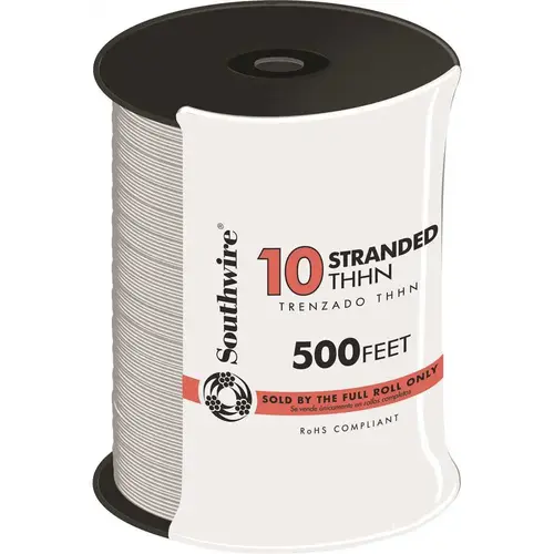 500 ft. 10 White Stranded CU THHN Wire 500 ft. 10 White Stranded CU THHN Wire