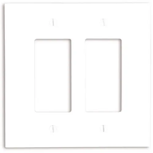 Oversized Wall Plate White 2 gang Plastic Decorator White