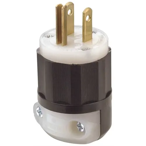 15-Amp 125-Volt Industrial Grade Straight Blade Plug In Black/White
