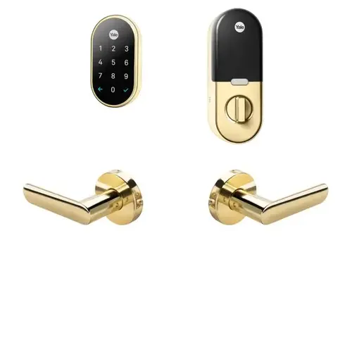Nest x Yale Touchscreen Deadbolt Kincaid Bundle Polished Brass Finish Nest x Yale Touchscreen Deadbolt Kincaid Bundle Polished Brass Finish