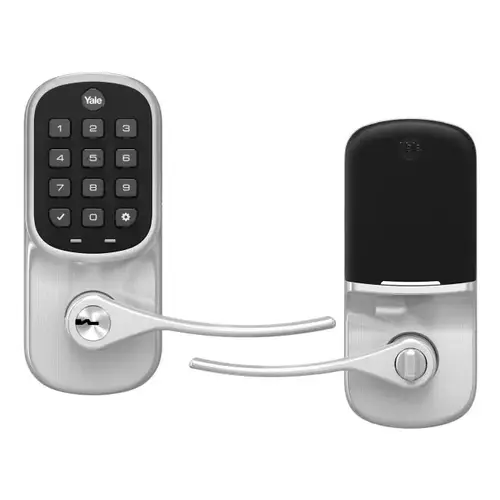 Z-Wave Plus Assure Lever Keypad Keyed Entry Lock Satin Nickel Finish