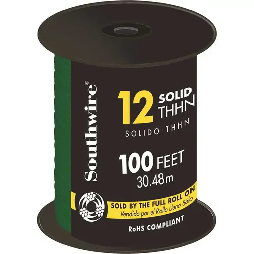 100 ft. 12 Green Solid CU THHN Wire 100 ft. 12 Green Solid CU THHN Wire