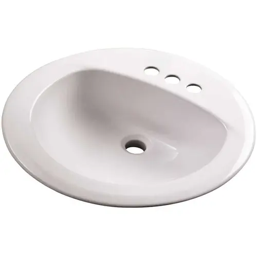 Maxwell 19 in. Self-Rimming Sink Basin in White Maxwell 19 in. Self-Rimming Sink Basin in White