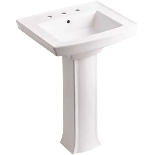 Archer Vitreous China Pedestal Combo Bathroom Sink in White with Overflow Drain Archer Vitreous China Pedestal Combo Bathroom Sink in White with Overflow Drain