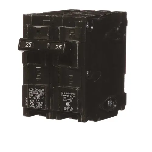 25 Amp Double-Pole Type QP Circuit Breaker Black